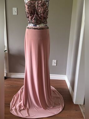 Alyce Paris Blush Pink Two-Piece Beaded Prom Dress